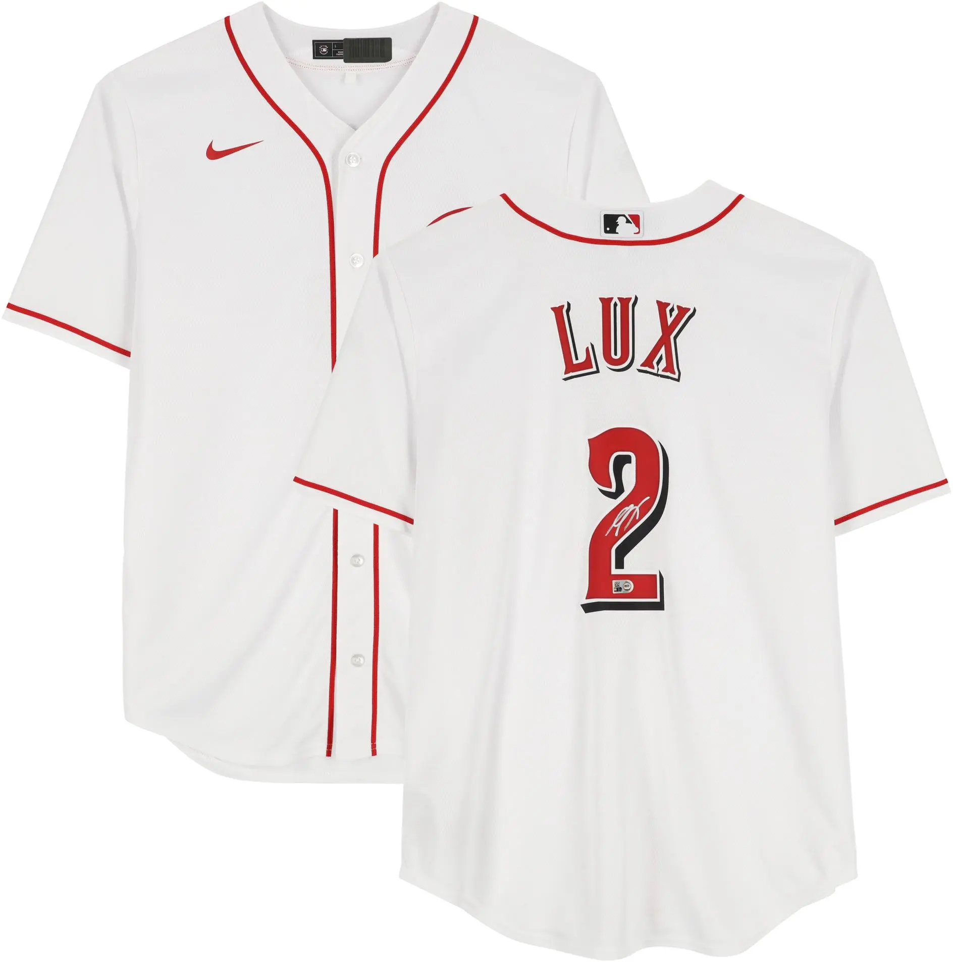 Gavin Lux Cincinnati Reds Autographed White Nike Replica Jersey - Fanatics Authentic Certified