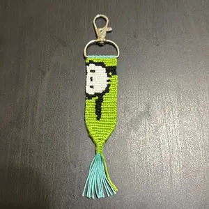 Sanrio Pochacco Keychain - Green & Blue Colorful Character Key Ring with Tassel