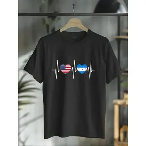 cotton USA Honduras Shirt Heartbeat America Honduran Flag Heart T-Shirt casual Fashion graphic tees women