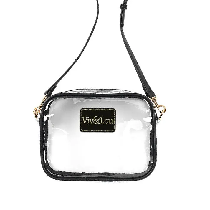 Viv&Lou® Brand Black & Clear School Purse w/Changeable Strap #M707-CLRBLK-VL106