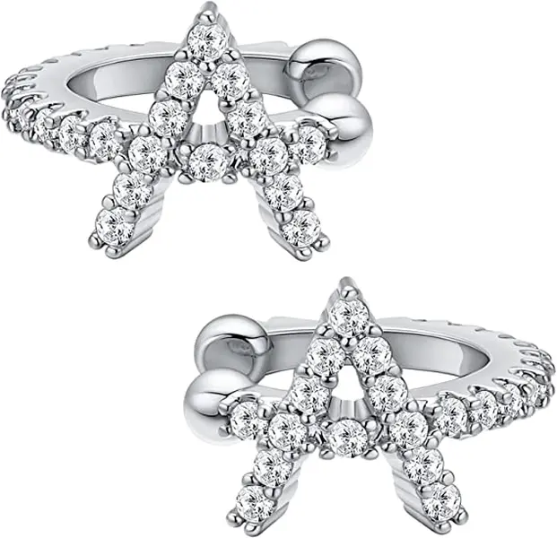 Dearmay Letter Cubic Zirconia Huggie Earrings Tiny Earrings Small Huggie Hoop Earrings Simple Lightweight Hoops Gift for Women