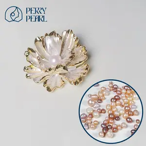 【Peony Brooch】+【Pearl Party】 – 10-30 Bean Shape Pearls