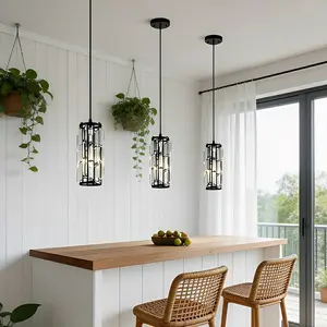 Vintage Industrial Crystal Glass Pendant Light Ceiling Light