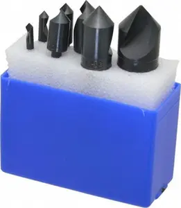 M.A. Ford 7-Piece High Speed Steel Countersink Set, Single End, 1 Flute, 82° Included Angle, 3/16 to 1" Head Diameter, Model 64100072