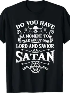 Pentagram Shirt-Cult Satan Lucifer Gift Women Men T-Shirt -220g 100% Cotton T-Shirt, quick-dry performance, modern graphic feel, for couples, daily wear, Memorial Day, Martin Luther King Jr. Day