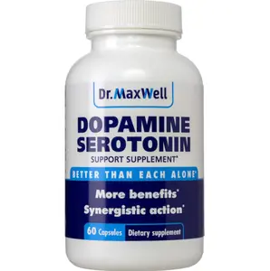 Serotonin and Dopamine Supplements, Better Than Dopamine or Serotonin Support Only. Helps Maintain Normal Neurotransmitter Levels. Mucuna Pruriens, 5-HTP, 60 Capsules Women Men