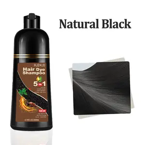 Black Hair Dye Shampoo 5 in 1 – Natural Herbal Hair Color Shampoo for Gray Coverage, Plant-Based Haircare, Easy Coloring Shampoo for Women & Men, 200ML