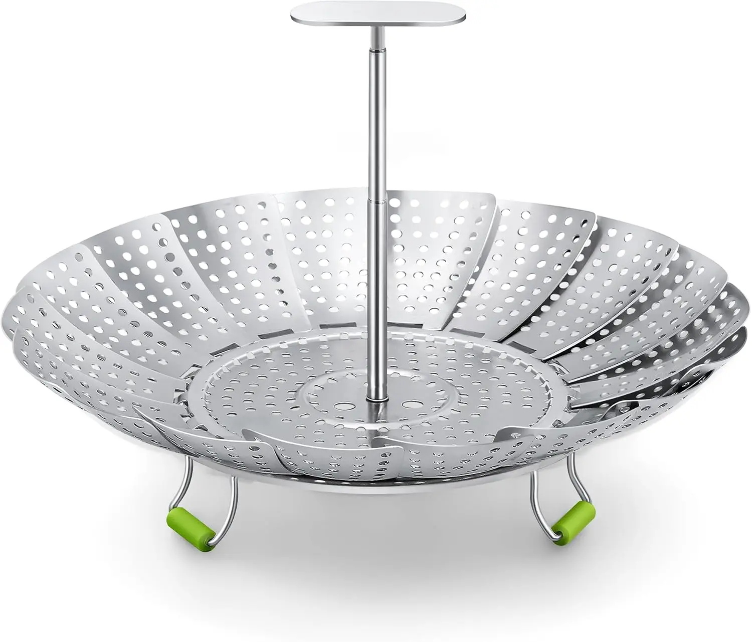 Steamer Basket, 3rd Generation Stainless Steel Vegetable Steamer with Extendable Handle for Cooking Food, Folding & Expandable Veggie Steam Insert, Fit Various Size Instant Pot (5.5" to 9")