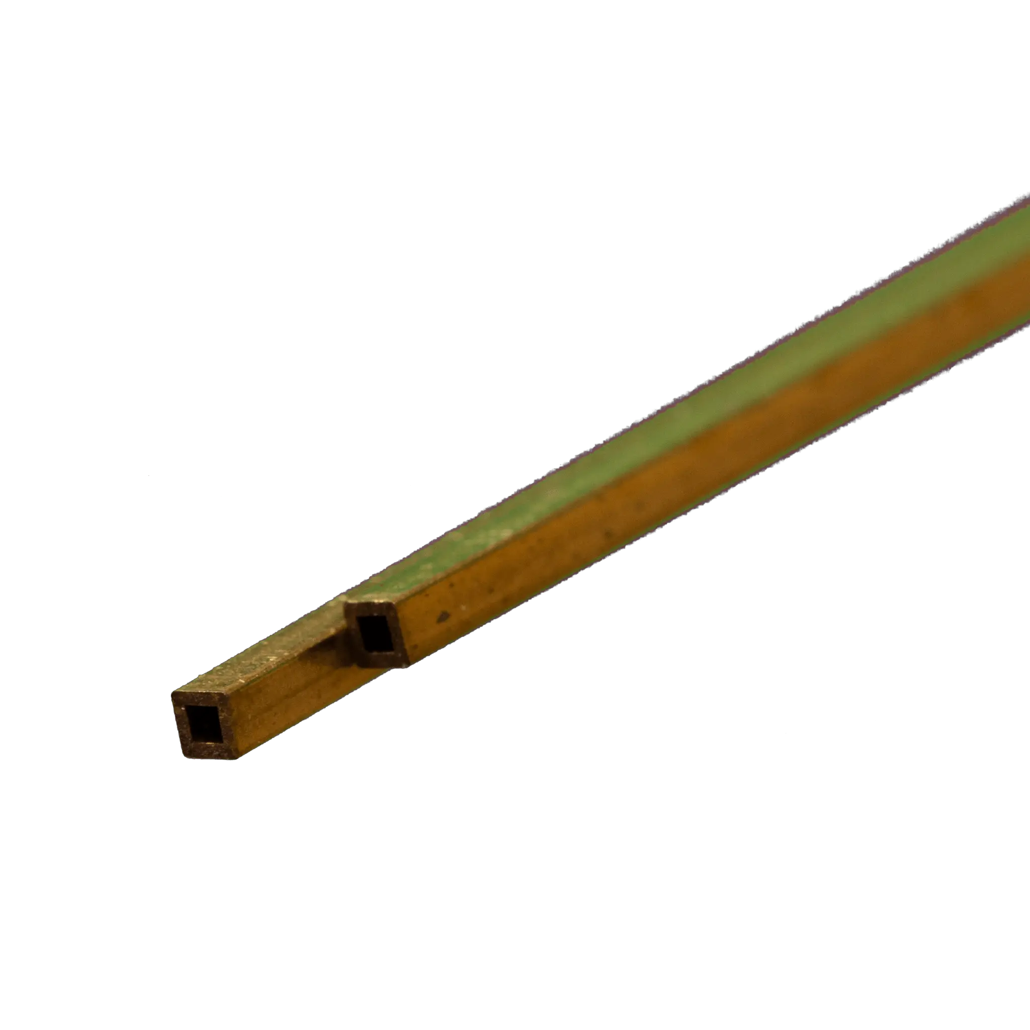 Square Brass Tube: 2mm OD x 0.45mm Wall x 300mm Long (2 Pieces)