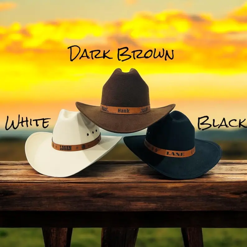 Custom Toddler Cowboy Hat | Personalized Toddler Cowboy Hat | Custom Toddler Leather Band Cowboy Hat | Kids Cowboy Hat