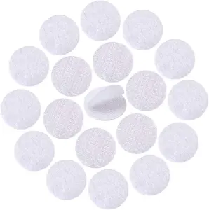 128 Pairs Self Adhesive Dot 1 inch Round Hook and Loop with  Sticky Glue Tape  Nylon Dot Strip Fastener Light Weight Stronghold for Classroom, Office, Home (White)