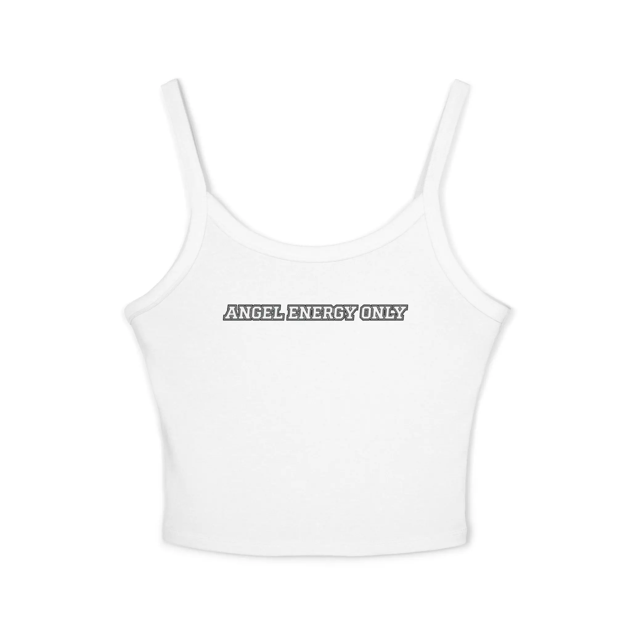 Angel Energy Only Tank Top | Minimal Text Crop Top