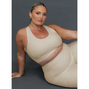 Turbo Activewear Rib Top Latte Curve