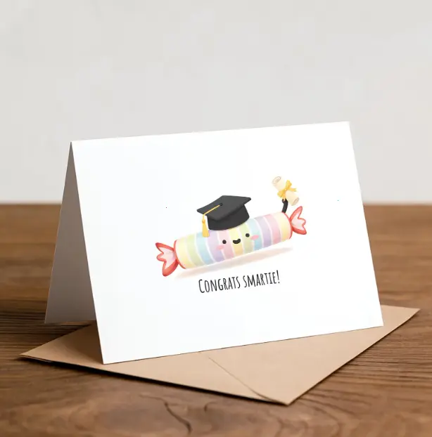 Congrats Smartie Graduation Card: Punny Handmade Diploma Card