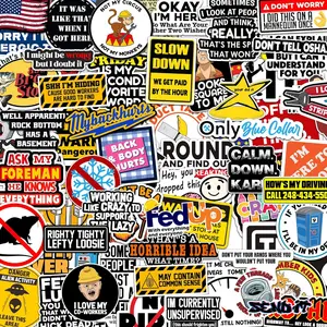 166/224 pcs Funny Hard Hat Stickers for Men, Adults - Waterproof Vinyl for Welding Helmet, Tool Box, Tools - Blue Collar Gifts for Men, Mechanic, Co-Workers Union