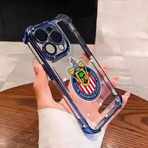 Football Fans Soccer Club Chivas Pattern Suitable For Aesthetic Electroplated TPU Casing For iphone 17 16 SAMSUNG GALAXY S22 S23 S24 S25 Edge FE PLUS ULTRA Four Corners Anti-Fall Transparent Casual Soft Silicone Phone Cases Perfect Gift for Birthday L1710