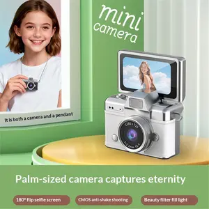 Trendy and fashionable new portable mini camera LK-027, retro student photo and video recorder, flip-screen card camera