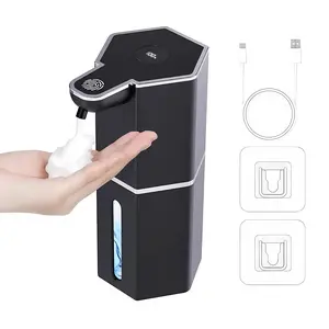 Automatic Soap Dispenser, USB Rechargeable, 12oz Touchless Foaming Soap Dispenser, Electric Liquid Soap Dispenser, 4 Adjustable Levels, Waterproof, Home Kitchen Bathroom Soap Dispenser