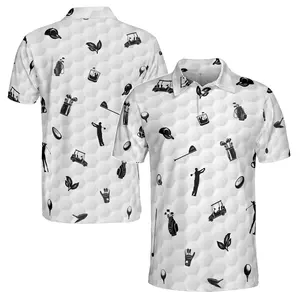 Funny Golf Icon Golfer Silhouette  Golf Men's Polo Shirt S-5XL