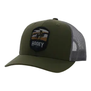 Hooey Yoouth Cheyenne 6-Panel Olive & Grey Trucker Hat 2344T-OLGY-Y