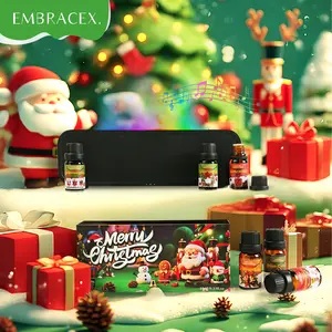 Merry Christmas Essential Oil Set Gift, Aroma Diffuser Machine, Holiday Room Decor, Long-Lasting Scent, Perfect Xmas Present