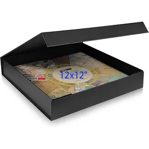 12x12 Scrapbook Storage Box for Scrapbooks Papers and Supplies Odor Free Solid Black 1 Pack