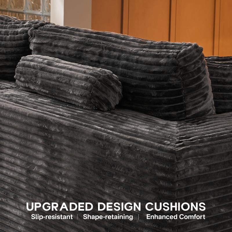 CAODOC Boneless Cloud Sectional Couch with L-Shaped Chaise, Removable Ottomans, Modern Modular Design, Deep Seat, No Assembly Required CAODOC Boneless Cloud Sectional Couch with L-Shaped Chaise, Removable Ottomans, Modern Modular Design, Deep Seat, No Assembly Required