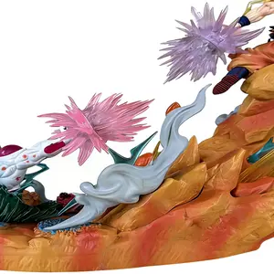 Anime battle scene collection-epic battle statue with energy effect base, suitable for holiday gifts for boyfriends and personal collection of DBZ fans-home decoration.