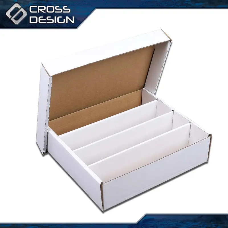 CROSSDESIGN Upgrade Glue-Free Compartmentalized Organizers - 1/2/3pcs Plastic Rectangle Storage Boxes, 4-Row 3200-Count, 14x12 3/4x3 7/8 & 15 5/8x13 1/4x4 in, Half-Depth Lids, Dividers, No-Glue/Tape Assembly for Car Interior Stowing, Baseball Cards