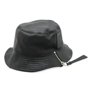 Pre-owned Loewe Calfskin Small Leather Goods Fisherman Hat Leather Bucket Hat