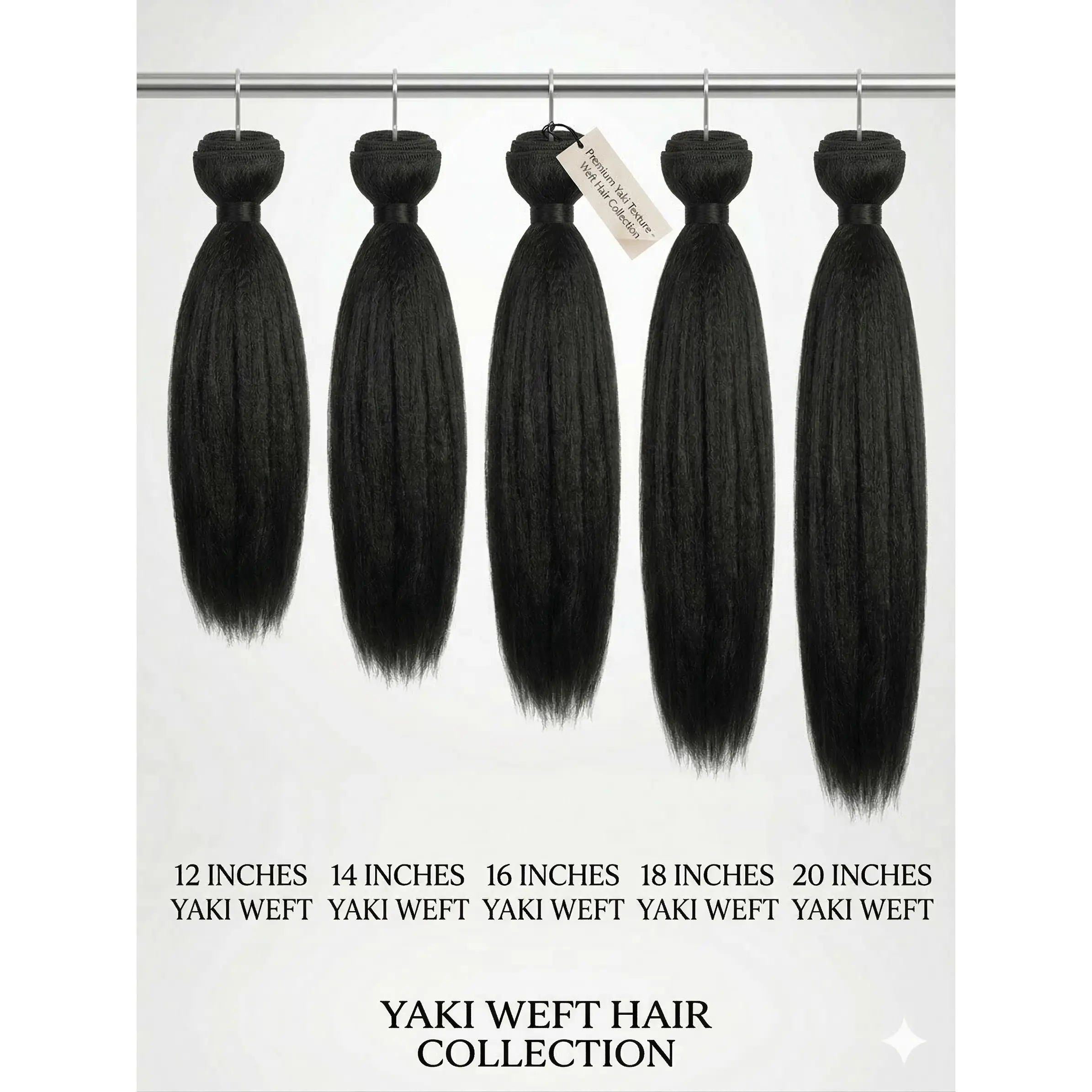 100% Yaki Weave Straight Perm Hair Bundles