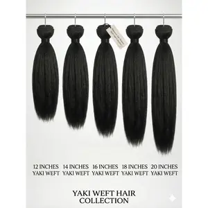 100% Yaki Weave Straight Perm Hair Bundles