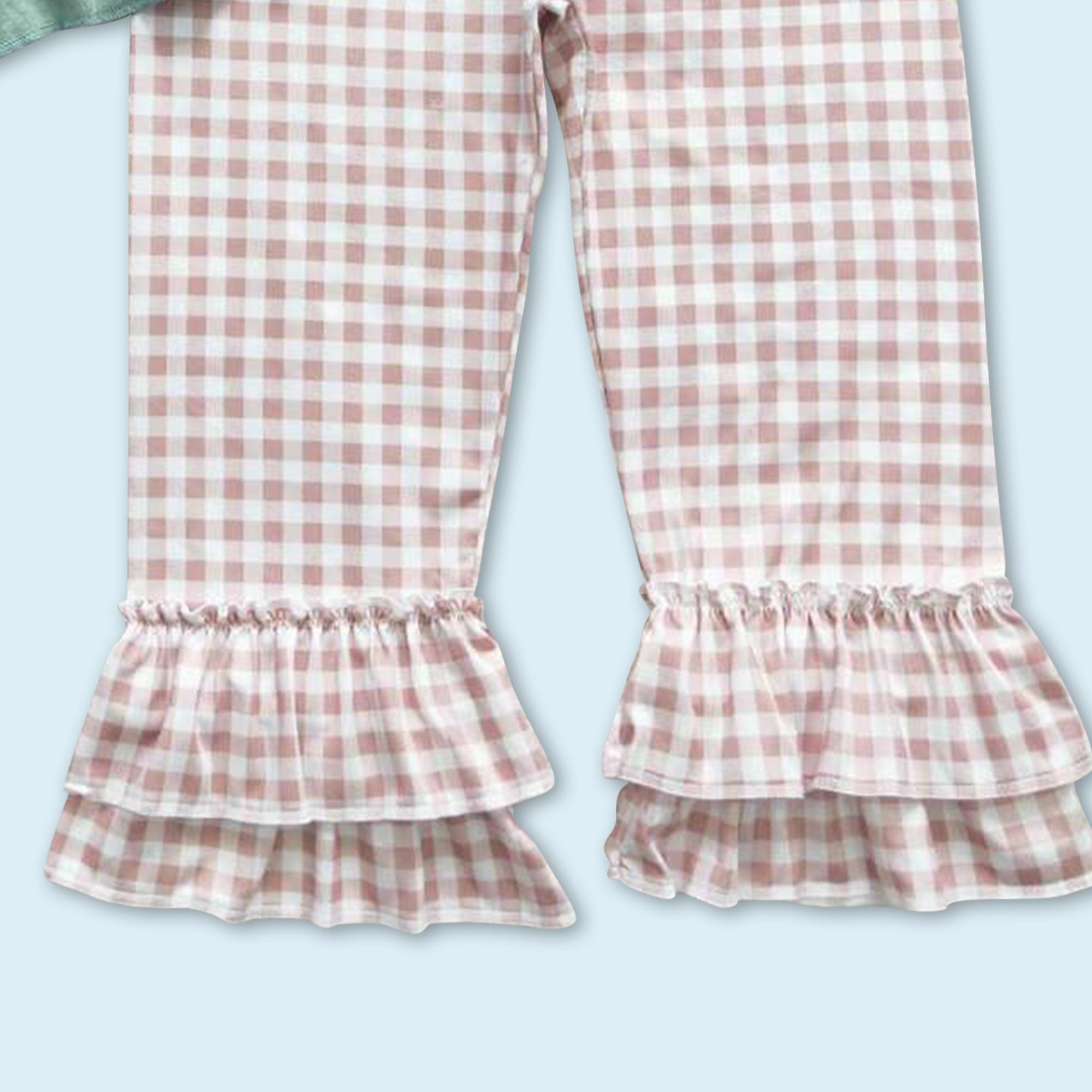 Thanksgiving turkey tunic pants baby girls set