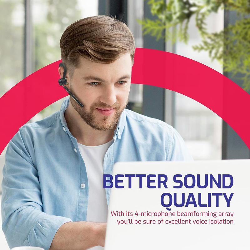 Yealink BH71 Pro Bluetooth Headset Earpiece with Charging Case, Dongle, Gold Support Plan by Global Teck