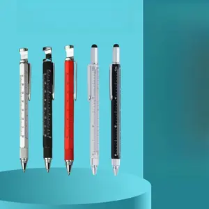 Multifunctional Metal Pen Brush Ballpoint Pen Measuring Ruler Wine Opener Screwdriver Mobile Phone Touch Screen  Business Party Gift， boyfriend gift， funny gift Ballpen Set