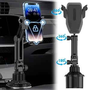 2026 Upgraded Universal Cup Phone Holder for Car, [360° Rotatable & Adjustable] Long Neck Car Cup Holder Phone Mount Compatible with iPhone Samsung Google & More Smartphones
