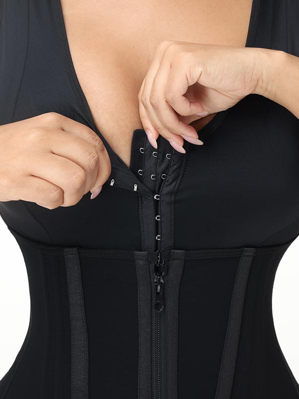 LUXSEREN Women Tummy Control V-Neck Full Body Shaper Butt Lifter with Zipper Crotch,One-Piece shepawear,comfortable wireless breast lift design Shapewear Womenswear