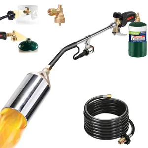 Propane Torch Weed Burner Kit with Storage Bag and 10FT Hose Heavy Duty Blow Torch Flamethrower with Self Igniter and Turbo Trigger for Weeding,Roofing,Ice Melting(Fuel Not Included)