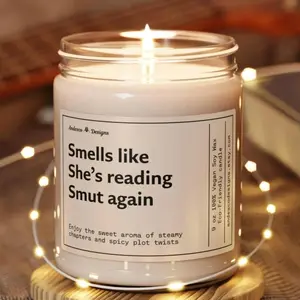 Funny Smut Reader Candle gift Smells like She's reading Smut Again Candle Custom gift for smut readers gift ideas for smut lover avid reader