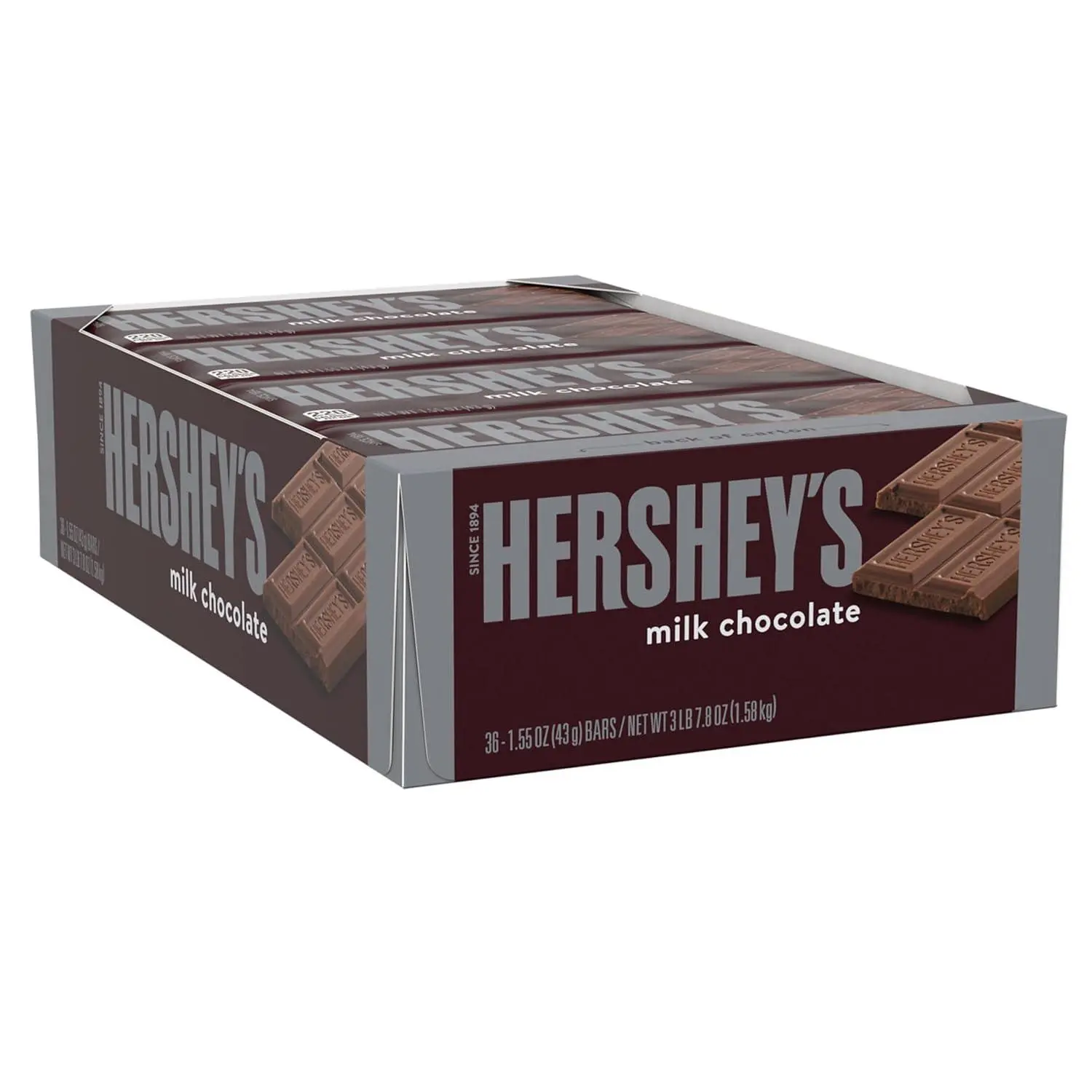 Hershey's Milk Chocolate Bar, 1.55 oz 36 Count Hershey's Milk Chocolate Bar, 1.55 oz 36 Count