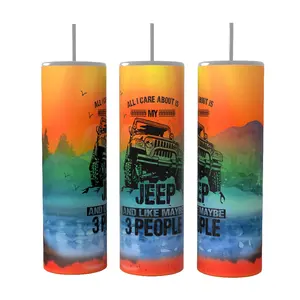 All I Care About Is My Jeep  20oz skinny Tumbler Drinkware Insulated Lid Coffee Portable