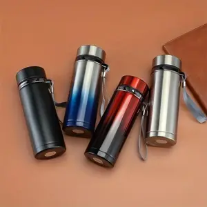 Stainless Steel Vacuum Flask, 1 Count Large Capacity Insulated Water Bottle with Tea Strainer, Portable Drinking Cup for Outdoor Travel, Insulated Travel Drinkware