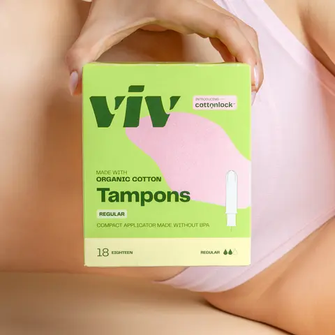 Viv Cottonlock Tampons – 100% Organic Cotton, Toxin-Free, Anti-Shedding Tampons for Comfort and Convenience, BPA-Free Applicator - Regular, Super, Combo Tampons