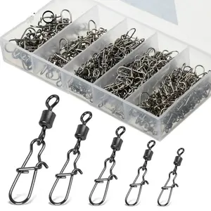 200pcs/100pcs/50pcs Fishing Hook Set,  High Strength & Corrosion Resistant Connectors for Anglers, Portable Fishing Accessories for Outdoor Fishing