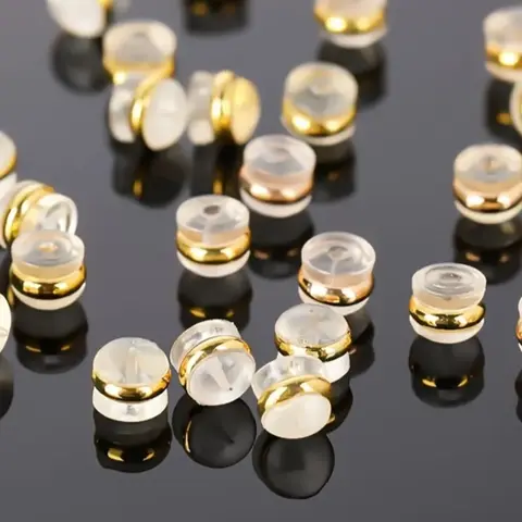 YLNWH 20PCS Silicone Earring Backs – Soft Hypoallergenic Clear Locking Backs for Studs & Dangle Earrings, Secure Support for Heavy Earrings, DIY Jewelry Accessories