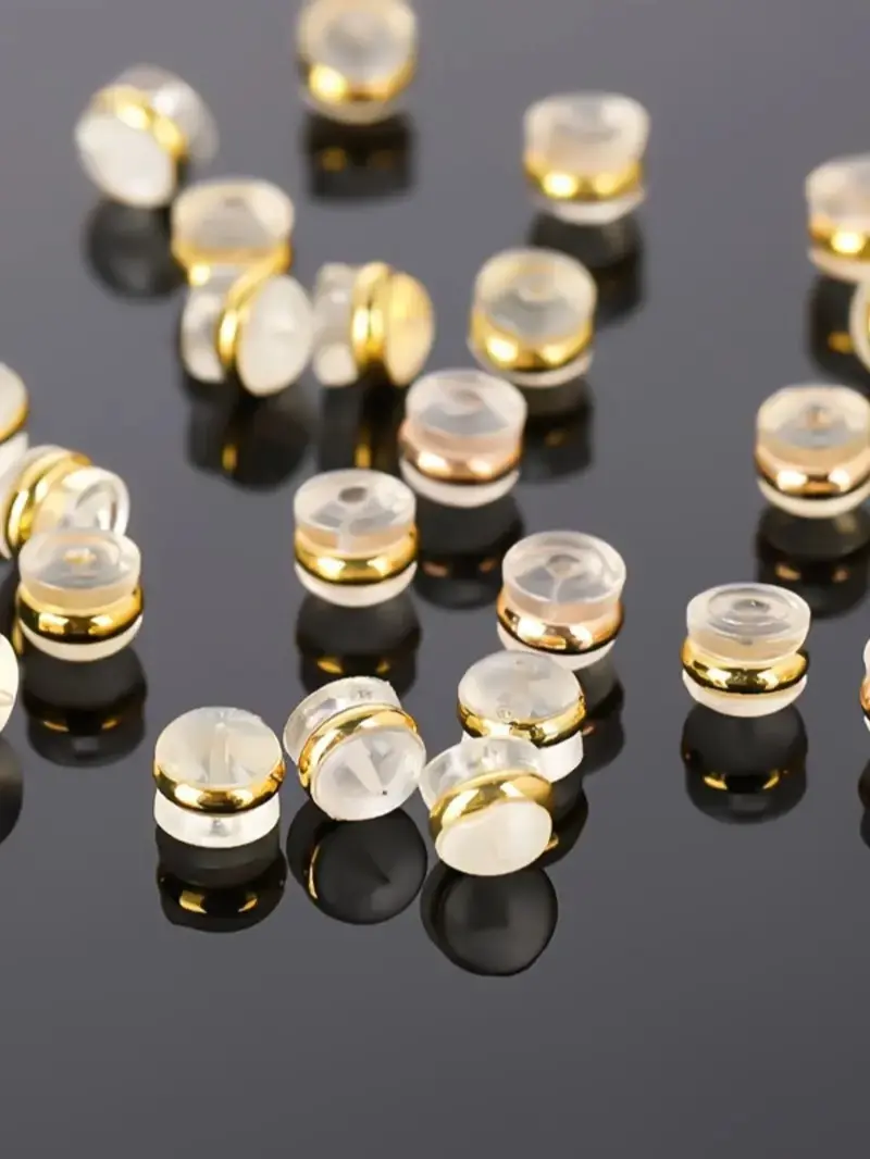 20PCS Silicone Earring Backs – Soft Hypoallergenic Clear Locking Backs for Studs & Dangle Earrings, Secure Support for Heavy Earrings, DIY Jewelry Accessories