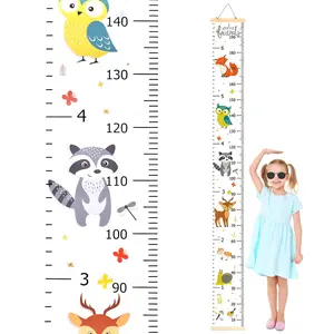 Height Chart for Kids, Height Measurement for Wall with Animal Style Child Height Measure Wall Chart Bedroom Nursery Wall Decoration