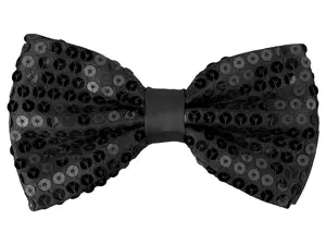 INSPIRE CHIC Men's Sequin Shiny Bowtie Sparkling Adjustable Neck Solid Color Bow Ties for Prom Party