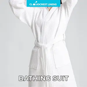 Luxury Waffle Weave Bathrobe 100 Percent Cotton Breathable Spa Quality