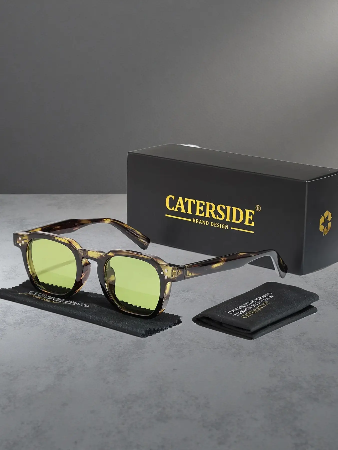 CATERSIDE Fashion Sunglasses Uv400 Protection, Gradient Lenses, Retro Thick Frame, Casual Style for Men & Women, All Seasons Wear